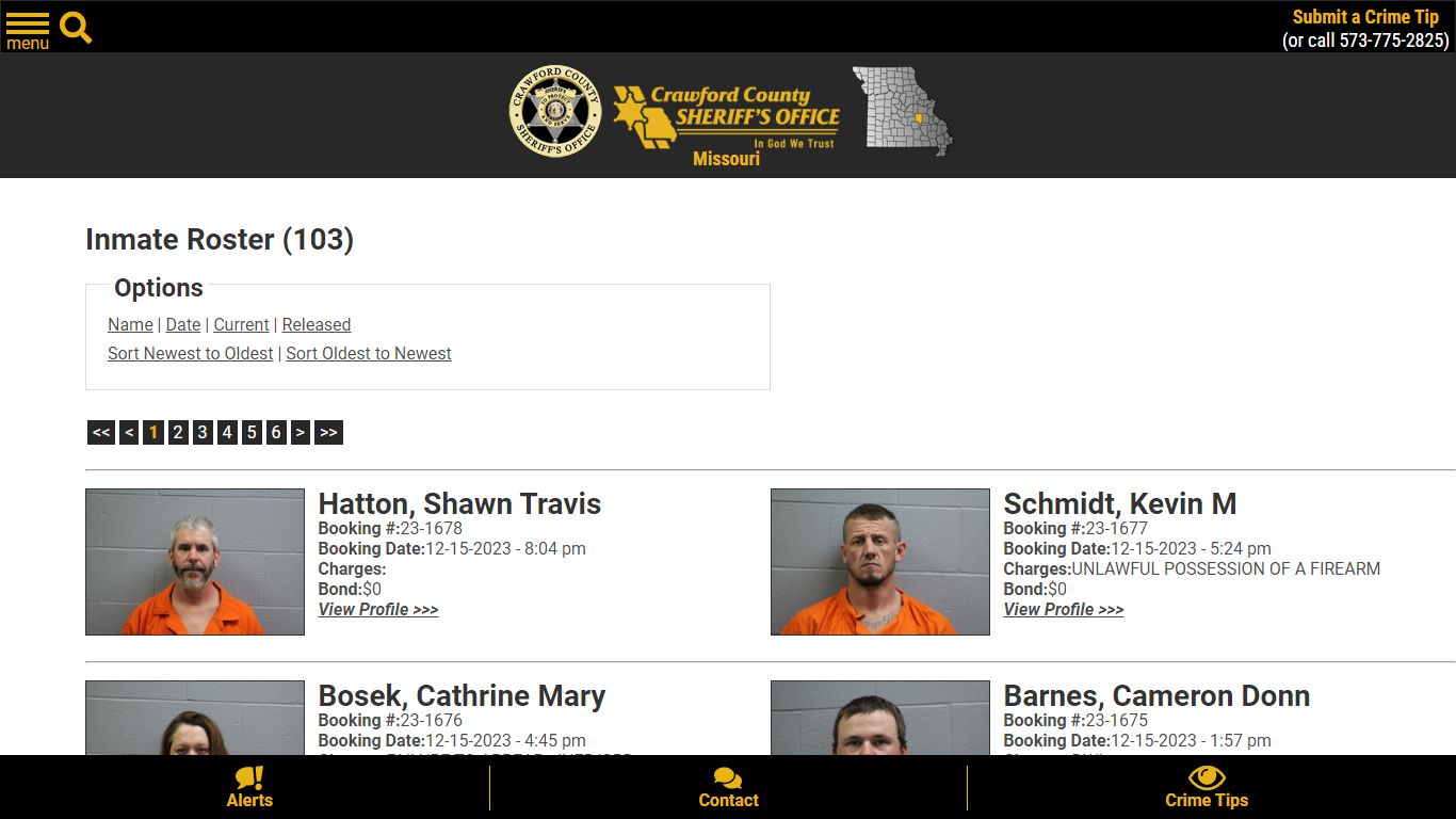 Inmate Roster - Current Inmates Booking Date Descending - Crawford ...